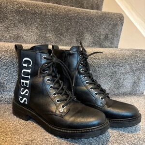Guess Black Leather Women's Moto Boots
